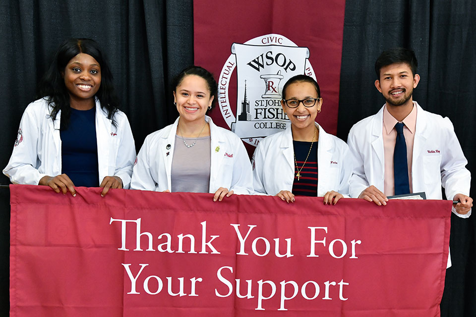 Students thank the Wegmans School of Pharmacy community for their support.