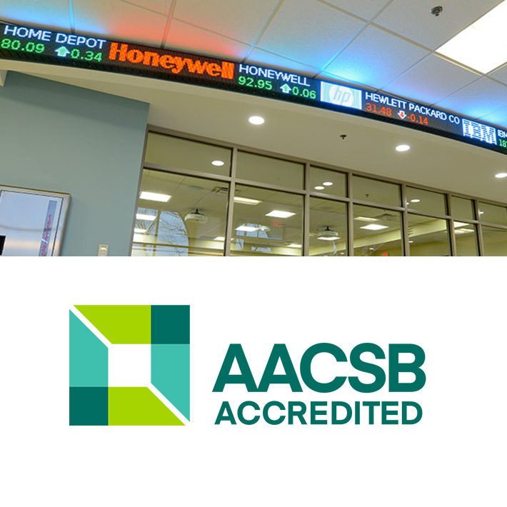 AACSB Accredited and business ticker